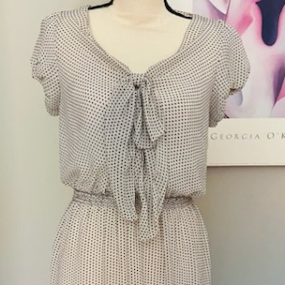 Max Studio Off-White Polka Dot Dress